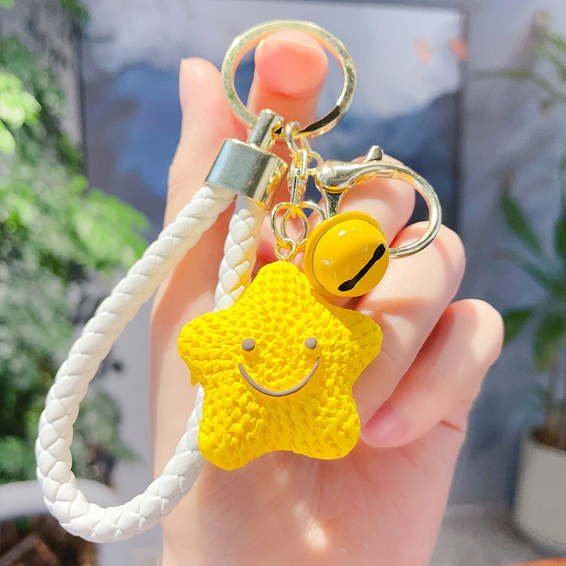 Wholesale Cute Star Moon Rainbow Sun Doll Doll Resin Keychain
